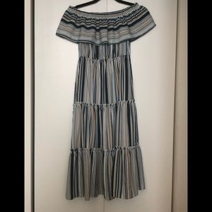 Needlework midi striped dress